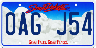 SD license plate 0AGJ54