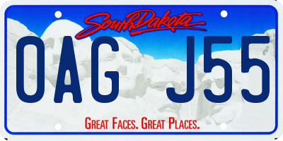 SD license plate 0AGJ55