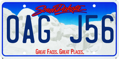 SD license plate 0AGJ56