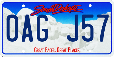 SD license plate 0AGJ57