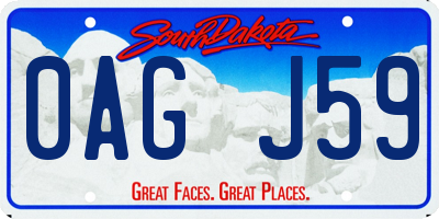 SD license plate 0AGJ59