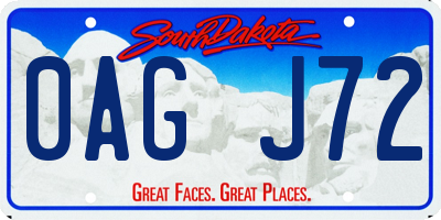 SD license plate 0AGJ72