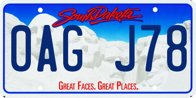 SD license plate 0AGJ78