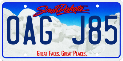 SD license plate 0AGJ85