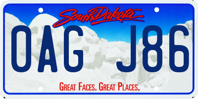 SD license plate 0AGJ86