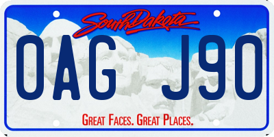 SD license plate 0AGJ90