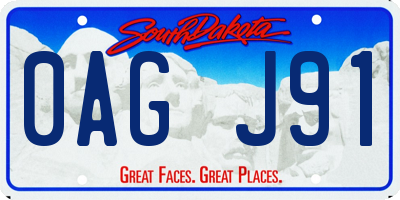 SD license plate 0AGJ91