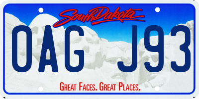 SD license plate 0AGJ93