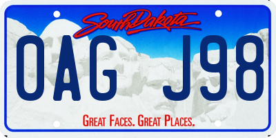 SD license plate 0AGJ98