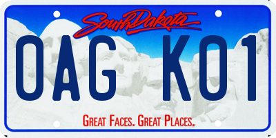 SD license plate 0AGK01