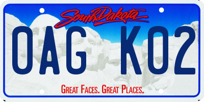 SD license plate 0AGK02