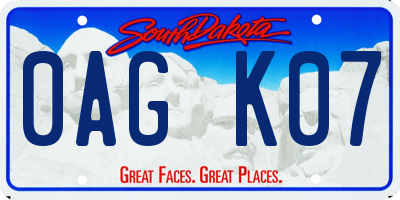 SD license plate 0AGK07