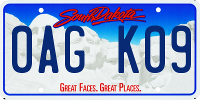 SD license plate 0AGK09