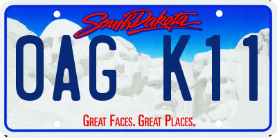 SD license plate 0AGK11