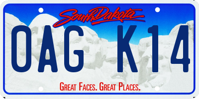 SD license plate 0AGK14