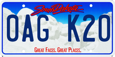 SD license plate 0AGK20