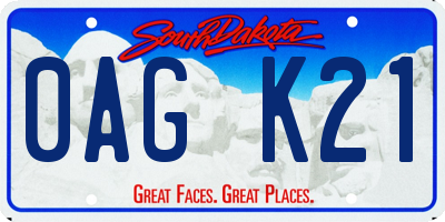 SD license plate 0AGK21