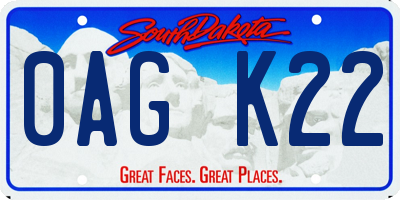 SD license plate 0AGK22