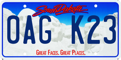 SD license plate 0AGK23