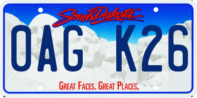 SD license plate 0AGK26