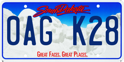 SD license plate 0AGK28