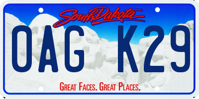 SD license plate 0AGK29