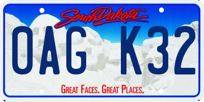 SD license plate 0AGK32