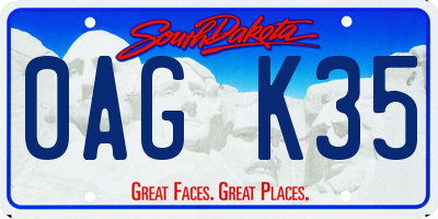 SD license plate 0AGK35