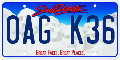 SD license plate 0AGK36