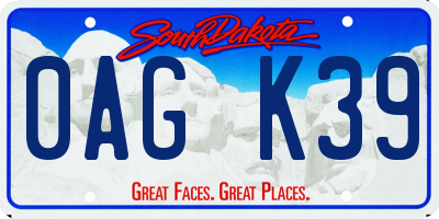 SD license plate 0AGK39