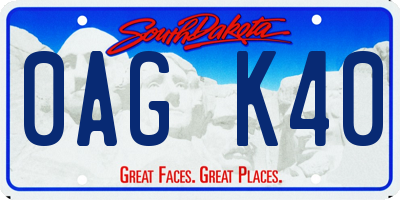 SD license plate 0AGK40