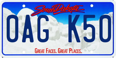 SD license plate 0AGK50