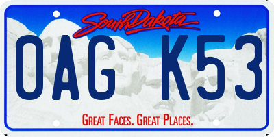 SD license plate 0AGK53