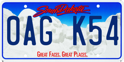 SD license plate 0AGK54