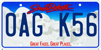 SD license plate 0AGK56