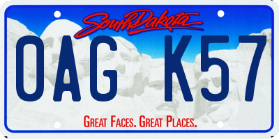 SD license plate 0AGK57