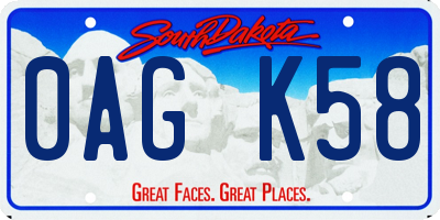 SD license plate 0AGK58