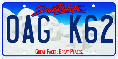 SD license plate 0AGK62