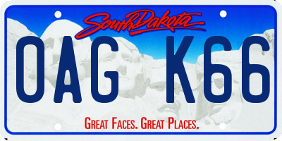 SD license plate 0AGK66