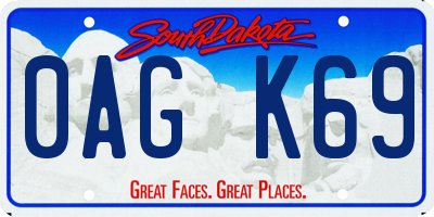 SD license plate 0AGK69