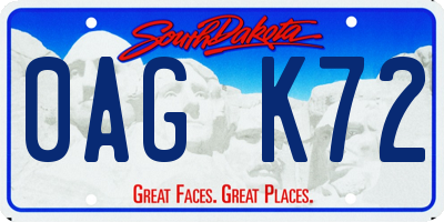 SD license plate 0AGK72