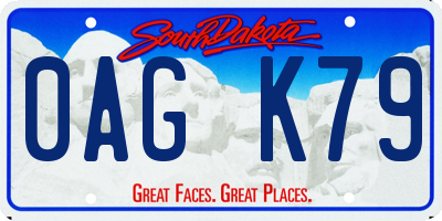 SD license plate 0AGK79