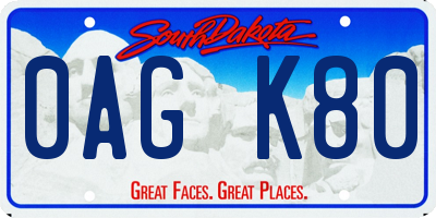 SD license plate 0AGK80