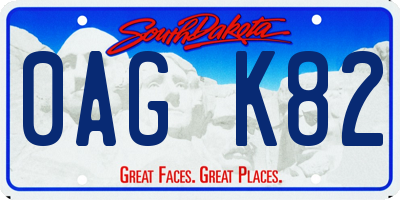 SD license plate 0AGK82