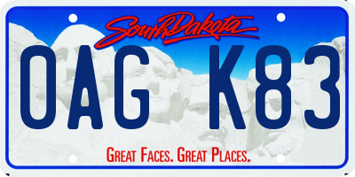 SD license plate 0AGK83