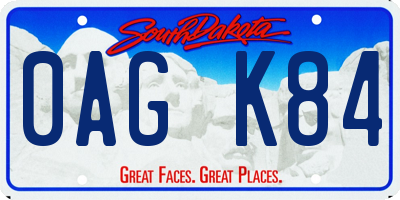 SD license plate 0AGK84