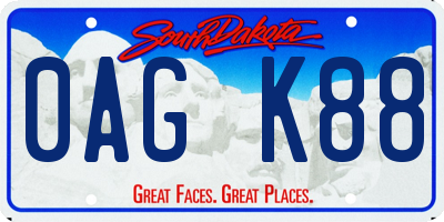 SD license plate 0AGK88