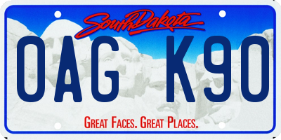 SD license plate 0AGK90