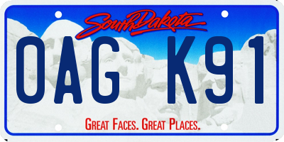 SD license plate 0AGK91