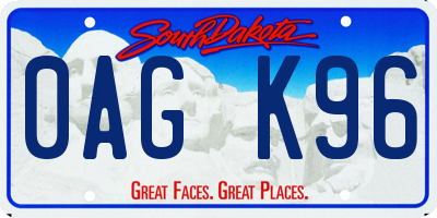 SD license plate 0AGK96